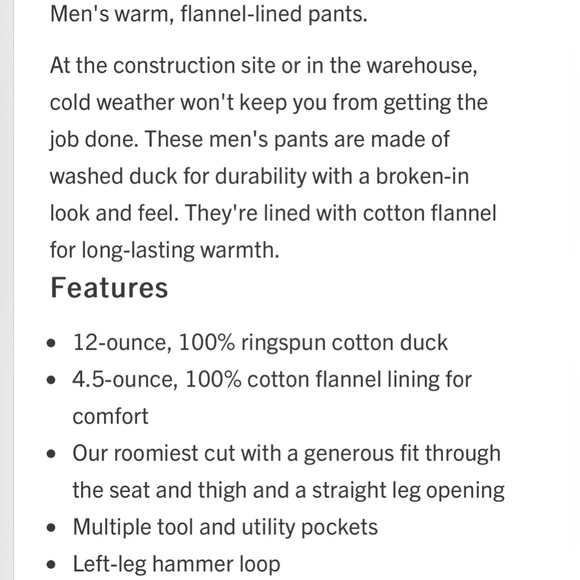 CARHARTT Mens LOOSE FIT WASHED DUCK FLANNEL-LINED UTILITY WORK PANT Size… - Picture 2 of 9